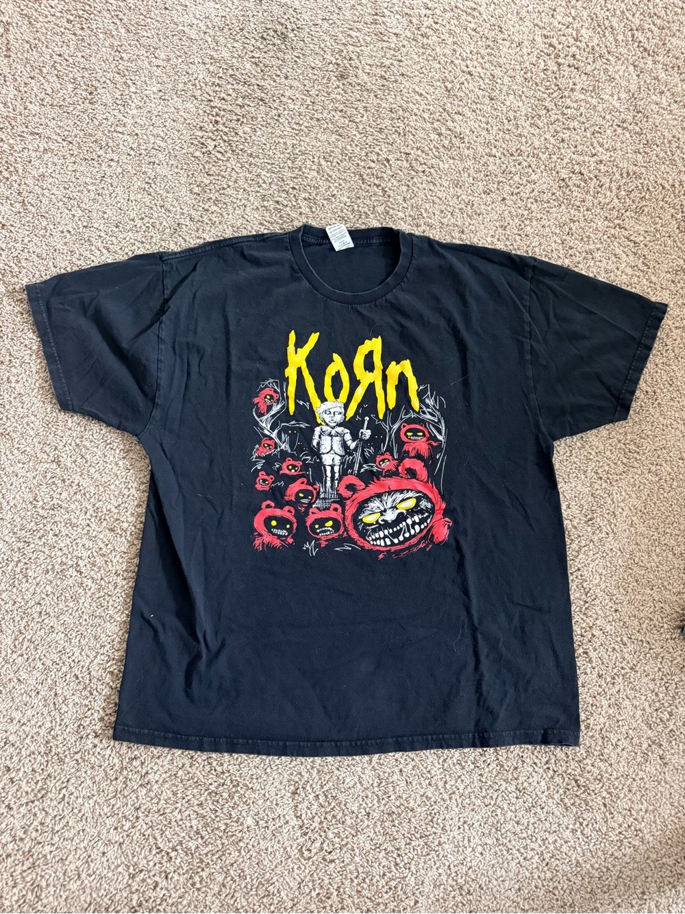 Korn Band Tee with Red and Yellow Graphic